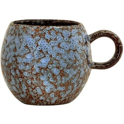 Bloomingville Tasse Paula Cup, Blue, Stoneware, 275ml Keramik Kaffeetasse Teetasse dänisches Design, braun/blau blau|braun