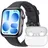 BT 45 mm Aluminiumgehäuse Silber schwarzes Flourelastomer-Armband M/L inkl. FreeBuds SE 4
