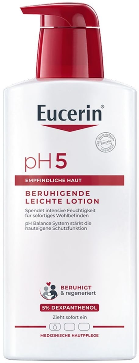 Eucerin® pH5 Leichte Textur Lotion – pflegt empfindliche, normale bis trockene Haut & macht die Haut widerstandsfähiger