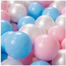 KiddyMoon 300 ∅ 6Cm Kinder Bälle Für Bällebad Spielbälle Baby Plastikbälle Made In EU, Baby Blau/Rosa/Perle