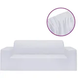 vidaXL Stretch Sofahusse 2-Sitzer Weiß Polyester-Jersey