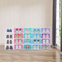 Gorgivous 20er Pack mehrfarbig Schuhbox Aufbewahrung, Faltbare Display Box Container Schrank Regal Schuh Organizer für Sneaker Drop Front Schuh Organizer