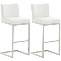 CLP 2er Set Barhocker Paros Kunstlederbezug, weiß