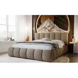 GRAINGOLD Polsterbett mit Bettkasten 140x200, Braun ¦ Maße (cm): B: 165 H: 105