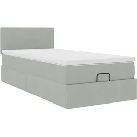 vidaXL Ottoman-Bett 90 x 200 cm Hellgrau