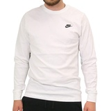 Nike Herren M NSW CLUB - LS Langarm T-shirt, Weiß (White/Black/100), 2XL