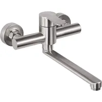 Küchen-Wandarmatur, Wand-Küchenarmatur, 360° drehbare Küchenarmatur aus Edelstahl, 304 Küchen-Warm- und Kaltwasserarmatur, 23 cm drehbares Rohr