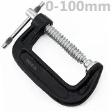 Yato Schraubzwinge C-Schraubzwinge 100 mm YT-64253, (Länge nach Wahl, 1 Stück), pulverbeschichtet 10 cm