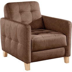 Sessel EXXPO – SOFA FASHION „Elio“ Gr. Vintage Velours, Sessel, B/T: 76 cm x 90 cm, braun (cognac) Einzelsessel
