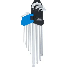 BGS Winkelschlüssel-Satz extra lang + extra kurz Innensechskant mit Kugelkopf 1,5 - 10 mm 9-tlg.