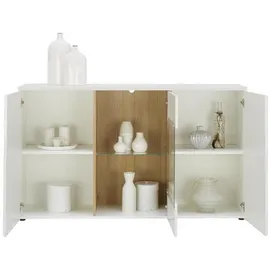 MID.YOU Kommode, Weiß, Eiche, Kunststoff, 3 Fächer, 150x88x42 cm, Made in EU, Wohnzimmer, Kommoden & Sideboards, Kommoden