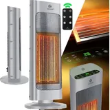 Kesser KESSER® Heizlüfter mit Fernbedienung energiesparend leise 2000W Keramik Heizstrahler Standheizstrahler 15-30°C - Schnellheizer mit 80° Oszillationsfunktion 24h Timer Heizung Turmheizstrahler