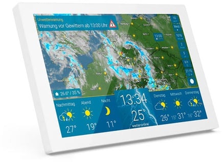 WetterOnline WLAN-Wetter Display Home 3 mit Premium-Wetterdaten und Zusatzfunktionen - Weiß