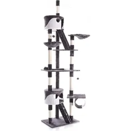 Wiltec Kratzbaum deckenhoch 240-260 cm grau/weiß