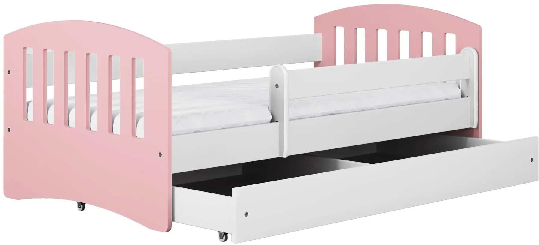 KocotKids »Classic« Bett in weiß/rosa  – erhältlich in 3 Größen