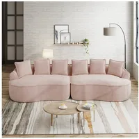 STILVORA Schlafsofa L-Form Modulares Sofa mit Chaiselongue & Kissen, Rosa rosa