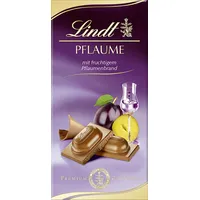 Lindt Schokolade Pflaume | 100 g Tafel | Vollmilch-Schokolade mit fruchtigem Zwetschgenwasser | Schokoladentafel | Schokoladengeschenk