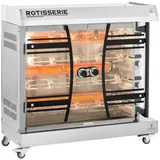 Royal Catering Hähnchengrill Gas 4 Spieße für 24 Hähnchen mit Beleuchtung und Rädern - Hähnchengrills Royal Catering