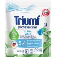 TRIUMF 18 Stück Ultra Weiss 2-in-1 weiße Waschmittelkapseln