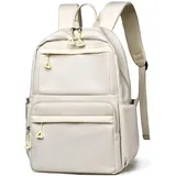 SONARIN Schulrucksack,Wasserdicht Casual Tagesrucksack 14 Zoll Laptop Rucksack für Damen Herren Reise-Rucksack Arbeit Daypack Schultasche College-Rucksack für Mädchen Jungen(Weiß)