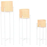 Home esprit Blumentopf Home ESPRIT Weiß natürlich Metall Bambus
