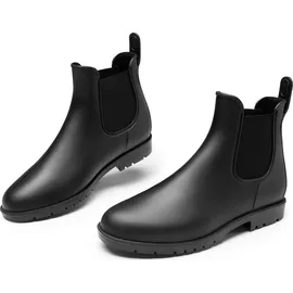 DREAM PAIRS Gummistiefel Herren Halbhoch Chelsea Boots Arbeitsschuhe wasserdichte Stiefel,Size 44,Schwarz,SDRB2401M-E - Schwarz - 44