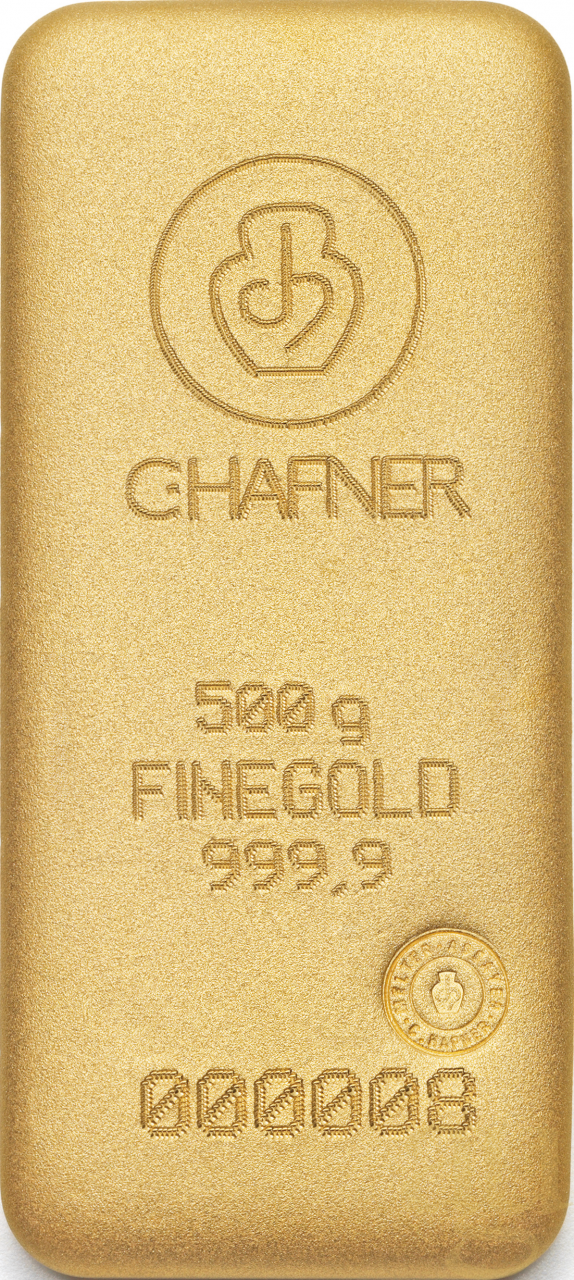 500 Gramm Goldbarren C. Hafner