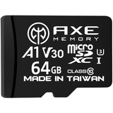 AXE Memory AXE 64GB MicroSDXC-Speicherkarte + SD Adapter mit A1 App Performance, V30, UHS-I U3, 4K