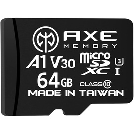AXE Memory AXE 64GB MicroSDXC-Speicherkarte + SD Adapter mit A1 App Performance, V30, UHS-I U3, 4K