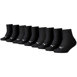 PUMA Kinder Socken, 9er Pack - Sport Quarter Sock, ECOM Schwarz 27-30