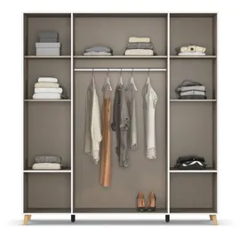 Rauch Drehtürenschrank Shinjo - 187x53x203cm - grau - Holz
