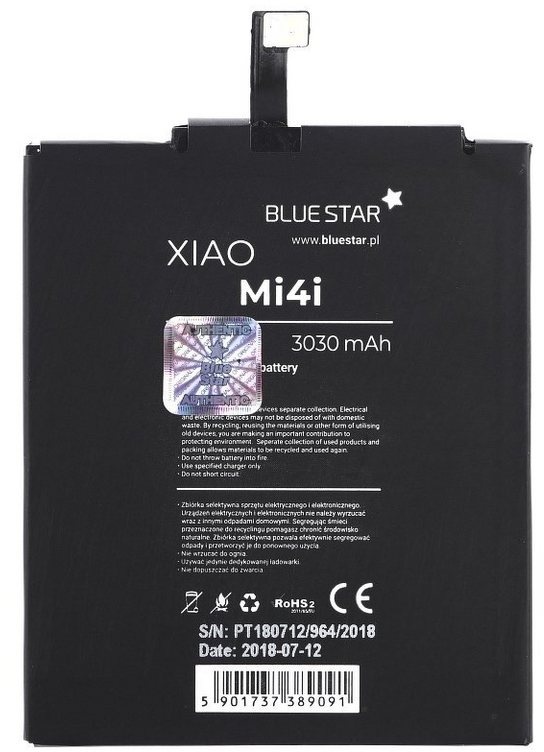 BlueStar Akku Ersatz kompatibel mit Xiaomi Mi4i 3030 mAh Austausch Batterie Accu BM33 Smartphone-Akku
