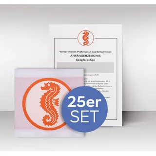 Schwimm Schmidt 25er Set Schwimmabzeichen Frühschwimmer + Urkunde Seepferdchen (25)