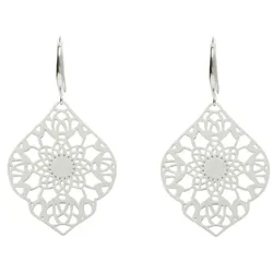 Gemshine Ohrringe 'Mandala Bohemian Tropfen' silver coloured Grau Damen 