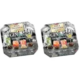Edle Tropfen in Nuss Gin Gin 100g, flüssig gefüllte Schokoladenpralinen mit Milchschokoladen-Überzug und knackigen Haselnuss-Splittern (Packung mit 2)