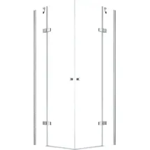 Glaszentrum Hagen DEMETER Eck-Duschkabine links 80 x 195 cm transparent/weiß inkl. Duschtasse