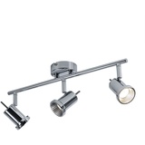 WOFI Deckenleuchte 3 Flammig LED Deckenlampe Lichtschiene Deckenstrahler mit beweglichen Spots, Strahler schwenkbar, 3x LED 5W 400lm warmweiß, L 43 cm