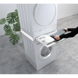 Maclean Brackets Universeller Verbindungsrahmen mit Ausziehplatte für 60x53 cm Waschmaschinen oder Trockner bis 60kg