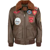 Top Gun Lederjacke Dunkelbraun S
