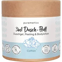 Puremetics 3in1 Dusch-Fluff Cotton mit Zuckerpeeling, 250g