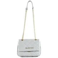Valentino Ocarina Schultertasche Kunstleder Grau/Weiß