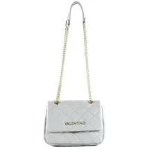 Valentino Ocarina Schultertasche Kunstleder Grau/Weiß