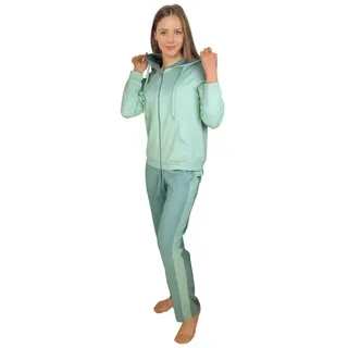 Consult-Tex Hausanzug Damen Hausanzug Homewear Suit DW770 (Spar-Set, 1 Stück) Freizeitanzug / Hausanzug mit Streifenmuster grün 40/42