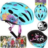 Sarcia.eu DISNEY Stitch IN-MOLD Kinderfahrradhelm, für Mädchen, verstellbar 52-56