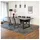 Home Deluxe Essgruppe Eckig AVENCIA inkl. U-Fuß - 240 x 120 cm Dark Oak, (7-tlg), MDF Esstisch mit U-Fuß & Esszimmerstühle für Esszimmer & Wohnzimmer grau