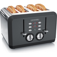 Arendo Toaster für 4 Scheiben, 1630 W, Automatik, Edelstahl, Wärmeisolierendes Doppelwandgehäuse, grau