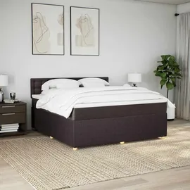 vidaXL Boxspringbett mit Matratze Dunkelbraun 180x200 cm Stoff