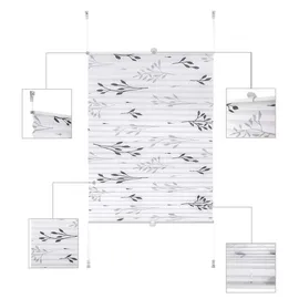 Woltu Plissee Faltrollo Klemmfix 75 x 130 cm grau