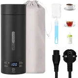 Herbst Reisewasserkocher Klein 500ML, Tragbarer Reise Wasserkocher mit Temperatureinstellung, Portable Kettle aus 316 Edelstah, Schnellkoch-Funktion Automatische Abschaltung für Reise, Hotel & Büro