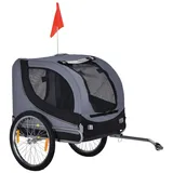 PawHut Fahrradanhänger Hundeanhänger Hunde Fahrrad Tier Anhänger Grau+Schwarz - Bunt